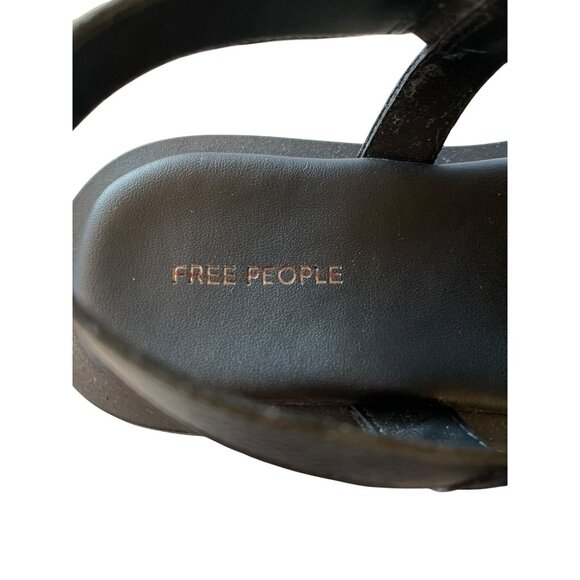Free People Flora Black Leather Fisherman Sandals Size 11 NEW - Picture 6 of 8